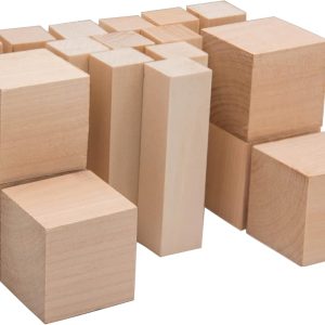 BeaverCraft Basswood Carving Blocks BW18 pcs Whittling Wood for Crafts - Soft Carving Wood - Basswood Kit 2 Different Sizes - Unfinished Wooden Blocks for Carvers