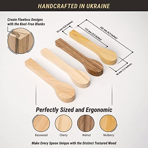 BeaverCraft Wood Carving Spoon Blank BB2 - Unfinished Wood Spoon Carving Kit - Wooden Blank, Basswood Blocks for Whittling - Image 3