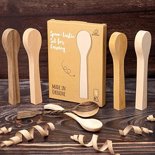 BeaverCraft Wood Carving Spoon Blank BB2 - Unfinished Wood Spoon Carving Kit - Wooden Blank, Basswood Blocks for Whittling - Image 6