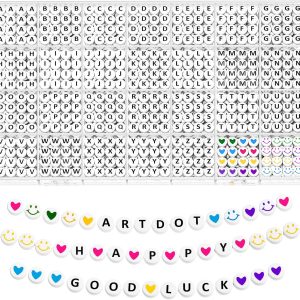 ARTDOT 1400 PCS Letter Beads for Jewelry Making Kit, 28 Styles Alphabet Beads for Friendship Bracelets Assorted Preppy Beads with Storage Case
